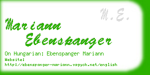 mariann ebenspanger business card